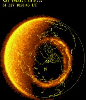 Auroral image from the Dynamics Explorer
satellite