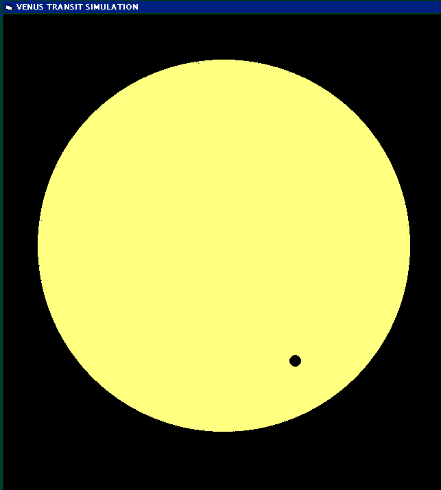 Venus transit simulated image